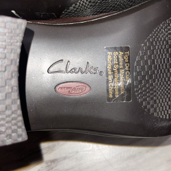 Clarks Artisan Berwick Way women’s Size 7M leather dark brown heel shoes brown - Picture 8 of 10